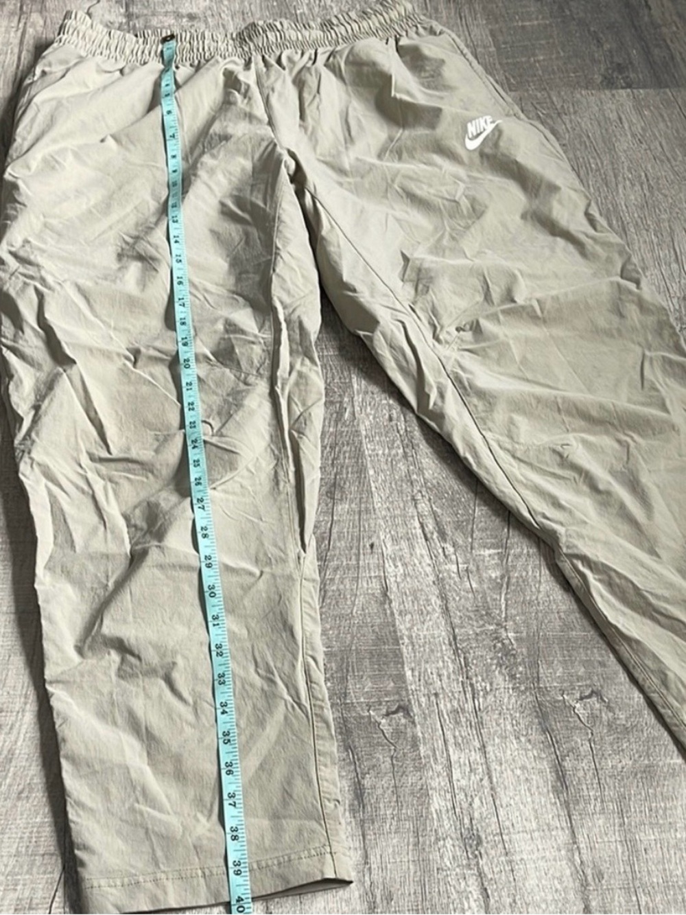 Nike Tan Windbreaker Track Pants with White Swoosh - Picture 3 of 8